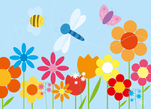 Carte nature, vacances, paysages et animaux Les insectes souriants